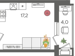 Продается Студия ЖК Рекорд 2, литера 3, 28.1  м², 7019380 рублей