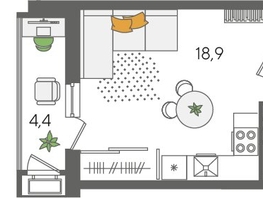 Продается Студия ЖК Рекорд 2, литера 4, 30.4  м², 7347680 рублей