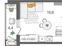 Продается Студия ЖК Рекорд 2, литера 4, 30.2  м², 7365780 рублей