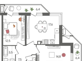 Продается 2-комнатная квартира ЖК Рекорд 2, литера 5, 70.6  м², 13392820 рублей