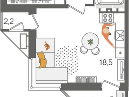 Продается 1-комнатная квартира ЖК Рекорд 2, литера 5, 42.9  м², 10163010 рублей