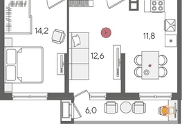 Продается 2-комнатная квартира ЖК Рекорд 2, литера 5, 58.9  м&sup2;, 12386670 рублей