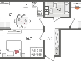 Продается 2-комнатная квартира ЖК Рекорд 2, литера 5, 68.9  м&sup2;, 13580191 рублей