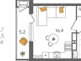 Продается Студия ЖК Рекорд 2, литера 5, 29.7  м², 6774570 рублей