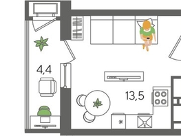 Продается Студия ЖК Рекорд 2, литера 5, 24.5  м², 6798750 рублей