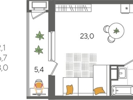 Продается Студия ЖК Рекорд 2, литера 5, 32.1  м², 7322010 рублей