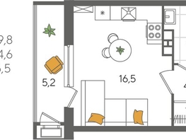 Продается Студия ЖК Рекорд 2, литера 5, 29.8  м², 6639440 рублей