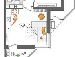 Продается 1-комнатная квартира ЖК Рекорд 2, литера 6, 51.6  м², 10495440 рублей