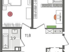 Продается 3-комнатная квартира ЖК Рекорд 2, литера 1, 101  м², 18129500 рублей