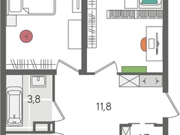 Продается 3-комнатная квартира ЖК Рекорд 2, литера 1, 100.8  м², 19182240 рублей