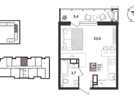 Продается Студия ЖК Рекорд 2, литера 1, 31.5  м&sup2;, 8857800 рублей