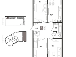 Продается 3-комнатная квартира ЖК Рекорд 2, литера 2, 97.2  м&sup2;, 19780200 рублей