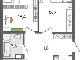 Продается 3-комнатная квартира ЖК Рекорд 2, литера 2, 101.3  м², 18902580 рублей