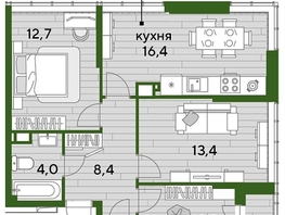 Продается 3-комнатная квартира ЖК DOGMA PARK (Догма парк), литера 9, 68.9  м², 9804470 рублей
