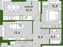 Продается 3-комнатная квартира ЖК DOGMA PARK (Догма парк), лит 12, 70.2  м², 9806940 рублей