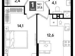 Продается 1-комнатная квартира ЖК DOGMA PARK (Догма парк), литера 16, 37.5  м², 7106250 рублей