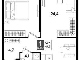 Продается 1-комнатная квартира ЖК DOGMA PARK (Догма парк), литера 19, 47.3  м², 7932210 рублей
