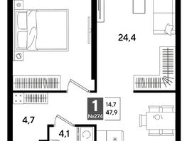 Продается 1-комнатная квартира ЖК DOGMA PARK (Догма парк), литера 19, 47.3  м², 7955860 рублей