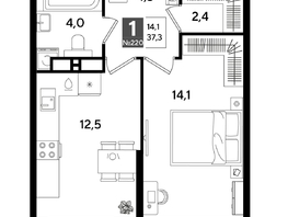 Продается 1-комнатная квартира ЖК ДОГМА ПАРК, лит 20, 36.8  м&sup2;, 7385760 рублей