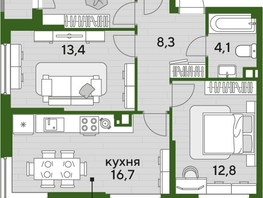 Продается 3-комнатная квартира ЖК DOGMA PARK (Догма парк), литера 18, 70  м², 10108000 рублей