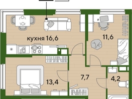 Продается 2-комнатная квартира ЖК DOGMA PARK (Догма парк), литера 18, 53.5  м², 8581400 рублей