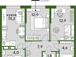 Продается 2-комнатная квартира ЖК DOGMA PARK (Догма парк), литера 18, 59.3  м², 9055110 рублей