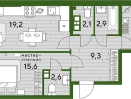 Продается 2-комнатная квартира ЖК DOGMA PARK (Догма парк), литера 21, 66.4  м², 10238880 рублей