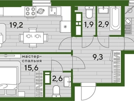 Продается 2-комнатная квартира ЖК DOGMA PARK (Догма парк), литера 21, 66.1  м², 10225670 рублей