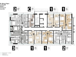 Продается 2-комнатная квартира ЖК ДОГМА ПАРК, литера 21, 60.1  м&sup2;, 10150890 рублей