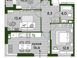 Продается 3-комнатная квартира ЖК DOGMA PARK (Догма парк), литера 21, 69.6  м², 10126800 рублей