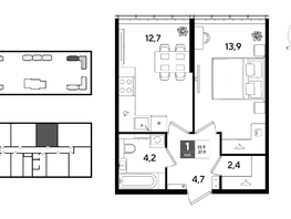 Продается 1-комнатная квартира ЖК ДОГМА ПАРК, литера 22, 37.9  м&sup2;, 7269220 рублей