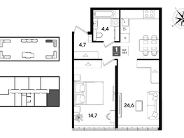Продается 1-комнатная квартира ЖК ДОГМА ПАРК, литера 22, 48.4  м&sup2;, 8808800 рублей
