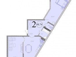Продается 2-комнатная квартира ЖК Радонеж, блок-секция 2,3,4, 88.74  м², 10205100 рублей
