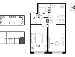 Продается 1-комнатная квартира ЖК DOGMA PARK (Догма парк), литера 22, 47.9  м&sup2;, 8425610 рублей
