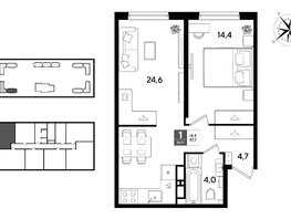 Продается 1-комнатная квартира ЖК DOGMA PARK (Догма парк), литера 22, 47.7  м&sup2;, 8404740 рублей