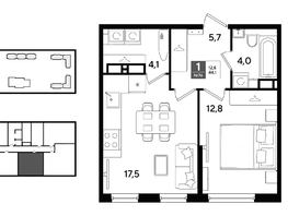 Продается 1-комнатная квартира ЖК DOGMA PARK (Догма парк), литера 22, 44.1  м&sup2;, 7876260 рублей