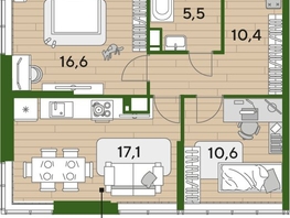 Продается 2-комнатная квартира ЖК DOGMA PARK (Догма парк), литера 22, 60.2  м², 9288860 рублей