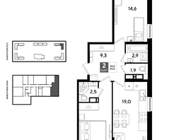 Продается 2-комнатная квартира ЖК DOGMA PARK (Догма парк), литера 22, 65.8  м&sup2;, 10422720 рублей