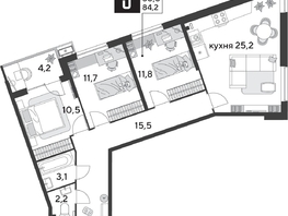 Продается 3-комнатная квартира ЖК Парк Победы 2, литера 28, 84.2  м², 11375420 рублей