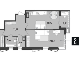 Продается 2-комнатная квартира ЖК Парк Победы 2, литера 28, 74.9  м², 11339860 рублей