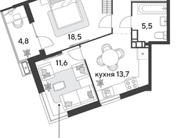 Продается 2-комнатная квартира ЖК Парк Победы 2, литера 28, 63  м², 9626400 рублей