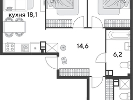 Продается 3-комнатная квартира ЖК Парк Победы 2, литера 31, 92.7  м², 12848220 рублей