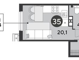 Продается Студия ЖК Парк Победы 2, литера 6, 24.4  м&sup2;, 5180120 рублей