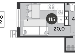 Продается Студия ЖК Парк Победы 2, литера 6, 24.2  м&sup2;, 5449840 рублей