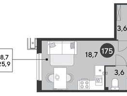 Продается Студия ЖК Парк Победы 2, литера 6, 25.9  м², 5229210 рублей