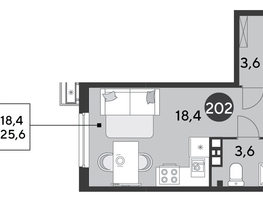 Продается Студия ЖК Парк Победы 2, литера 6, 25.6  м&sup2;, 5335040 рублей