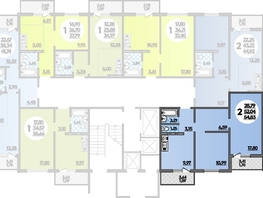 Продается 2-комнатная квартира ЖК Горгиппия, литера 13, 54.83  м², 8427847 рублей