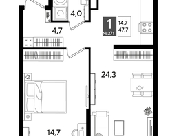 Продается 1-комнатная квартира ЖК DOGMA PARK (Догма парк), лит 13, 47.7  м², 8156701 рублей