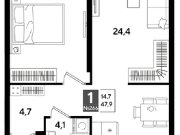 Продается 1-комнатная квартира ЖК DOGMA PARK (Догма парк), литера 19, 47.3  м&sup2;, 8570760 рублей