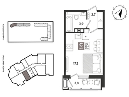 Продается Студия ЖК Рекорд 2, литера 2, 27.6  м&sup2;, 8390400 рублей